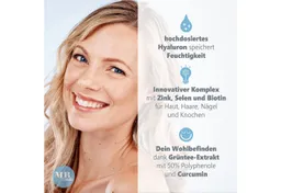 Medical Beauty Cosmetics Hyaluron Komplex 600mg mit Grüntee, Biotin, Selen, Curcumin 180 Kapseln, 1 er Packung à 79 g, Vegan, hochdosiert & laborgeprüft, 3-Monats-Vorrat – Produktbild 1 von 1