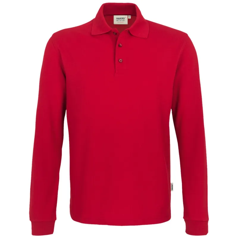 HAKRO HAKRO Langarm Poloshirt Performance Herren #815 Gr. L rot – Produktbild 1 von 1
