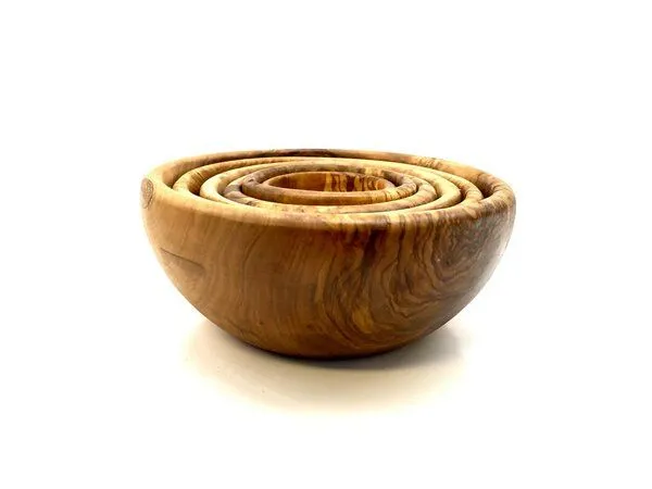 Olivenholz erleben Olivenholz erleben Schalen 6er Set (rund) aus Olivenholz – Produktbild 2 von 4