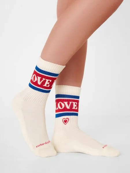 Natural Vibes Natural Vibes Socken Love | Bio GOTS | Tennissocken | Bunte Socken | Herren Damen Socken | Peace & Love – Produktbild 3 von 5