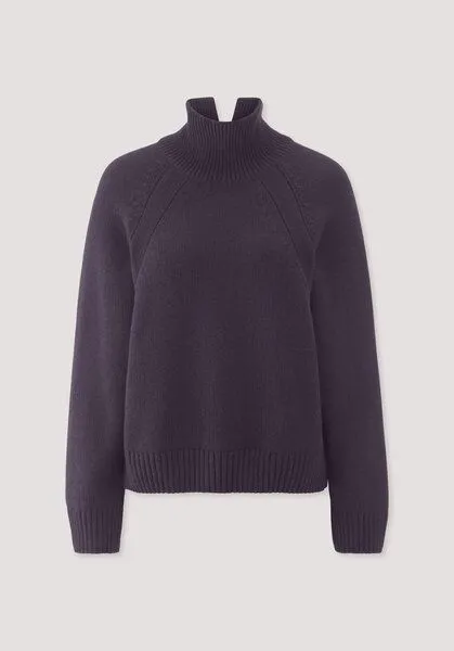 hessnatur hessnatur Strick Pullover Relaxed aus Bio-Merinowolle mit Bio-Baumwolle, Dunkle traube, – Produktbild 4 von 4