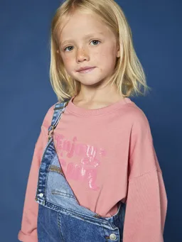 Vertbaudet Mädchen Cropped-Shirt mit Pailletten-Schriftzug – Produktbild 1 von 1