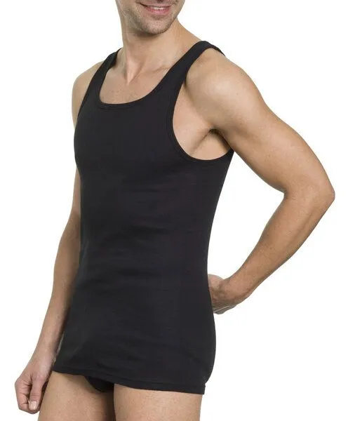 Haasis Bodywear Haasis Bodywear Herren Unterhemd Feinripp 5er Pack, Schwarz, – Produktbild 1 von 4