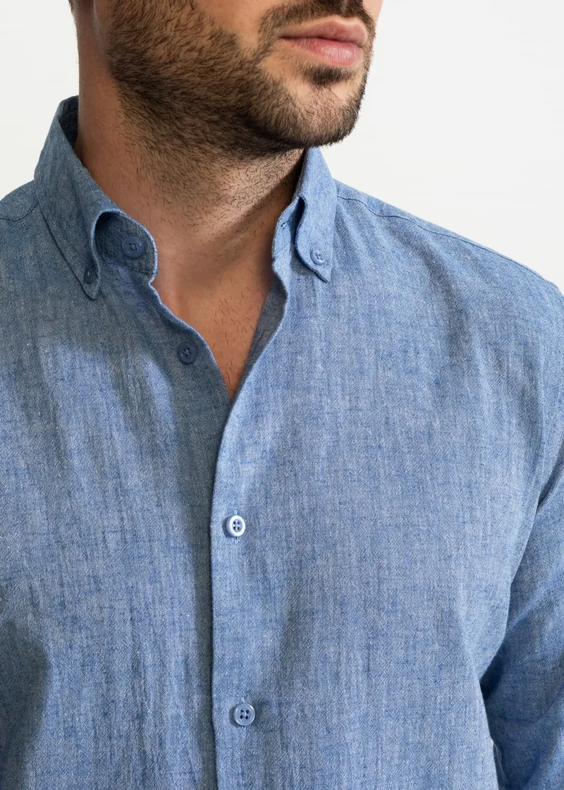 De IONESCU De IONESCU Herren vegan Hemd Godeanu, Blau, – Produktbild 1 von 2