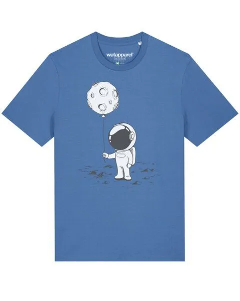 watapparel watapparel T-Shirt Unisex Kleiner Astronaut mit Luftballon, Bright blue, – Produktbild 1 von 3