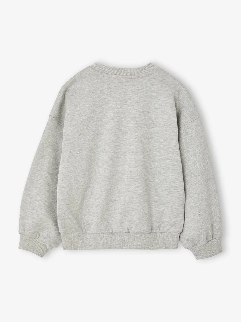 Vertbaudet Sweatshirt Mädchen, Grau meliert, – Produktbild 3 von 4
