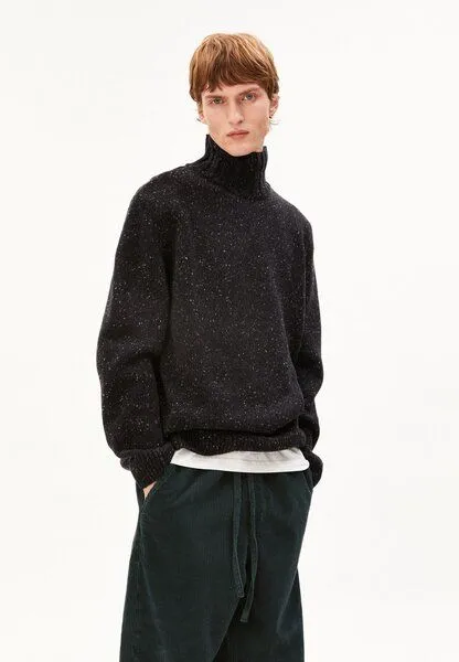 ARMEDANGELS ARMEDANGELS TWEED ROLLNECK Herren Strickpullover aus recycelter Woll-Mix, Black, – Produktbild 1 von 4