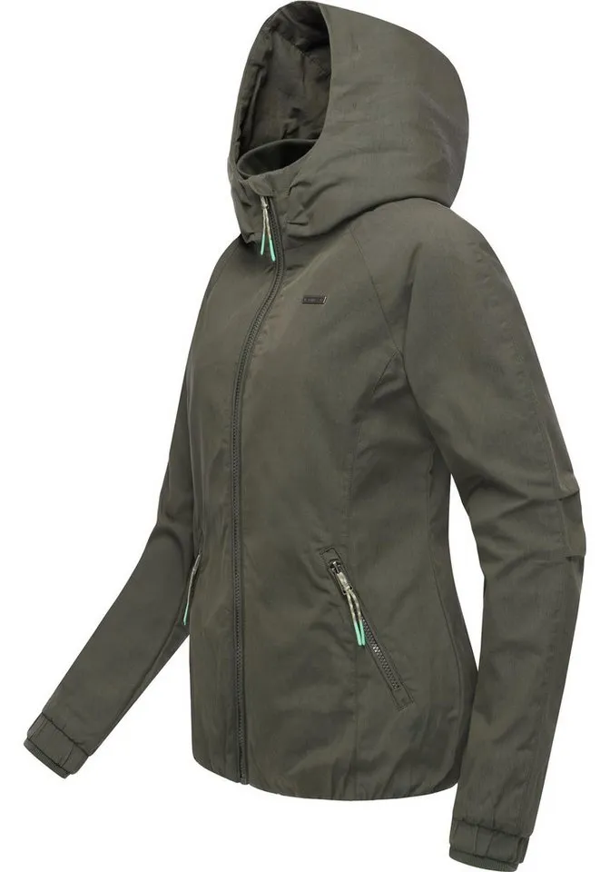 ragwear ragwear Outdoorjacke Dizzie A YOUMODO Leichte Übergangsjacke mit großer Kapuze, Grün, – Produktbild 3 von 5