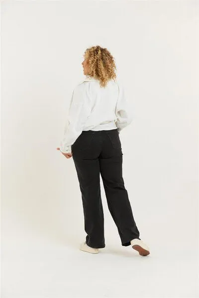 Flax and Loom Flax and Loom Tencel Wide Leg Jeans Modell: Etta, Burnt orange, – Produktbild 3 von 3