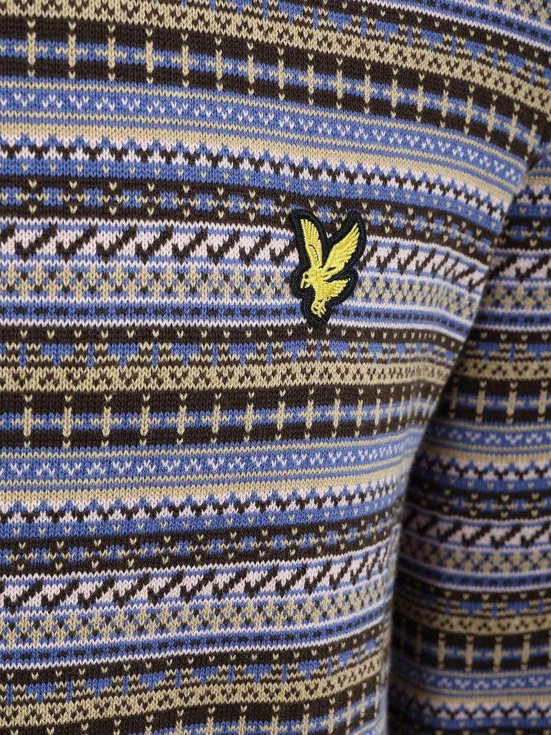 Lyle and Scott Lyle & Scott Pullover Crewneck Fairisle Ebony - Größe M, Multicolour, – Produktbild 5 von 5