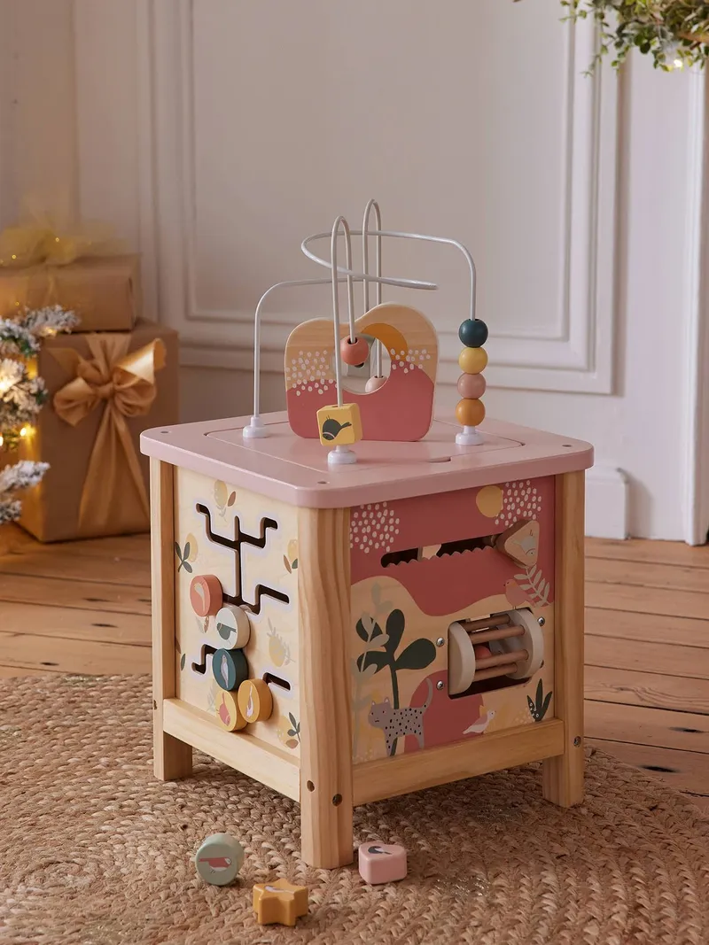 Vertbaudet Großer Activity-Würfel, Rosa savania, – Produktbild 1 von 4