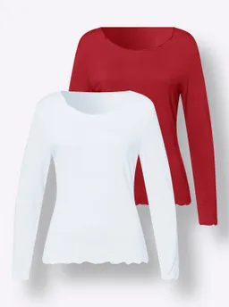 heine Shirt-Set rot-ecru – Produktbild 1 von 1