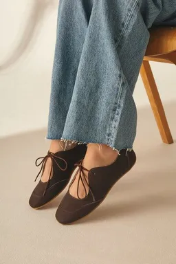 AGAZI AGAZI LOUISE (matte brown) – vegan ballerina flats made from plant-based leather – Produktbild 1 von 1