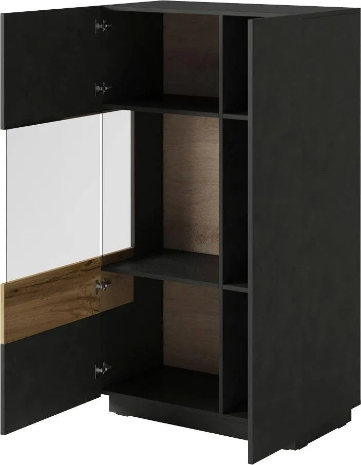 OTTO home Vitrine SILKE Höhe 138,5 cm, Grau, – Produktbild 3 von 5