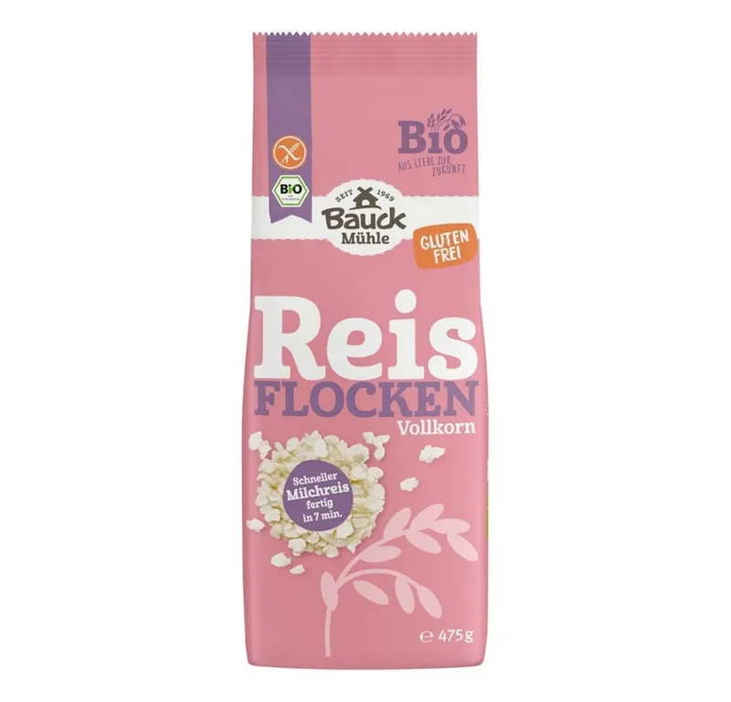 Bauck Mühle Mehl Reisflocken - Vollkorn glutenfrei 475g – Produktbild 1 von 1