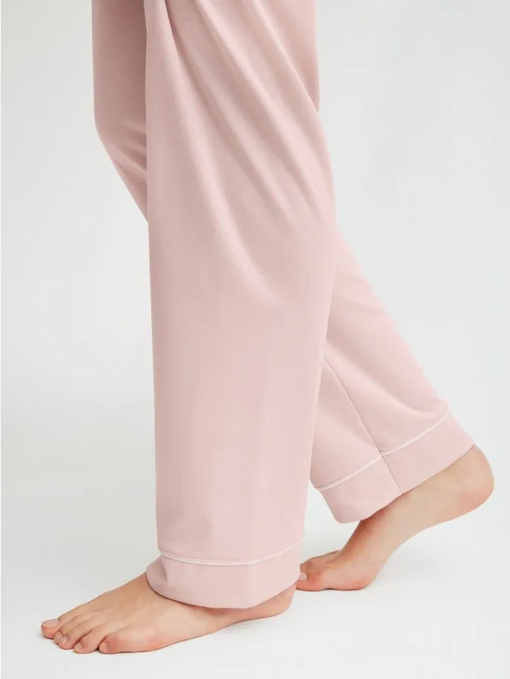 CALIDA CALIDA Schlafanzug Night Lovers (2 tlg) Knopfleiste, Pure Cotton, Interlock-Qualität, Langarm, Rosa, – Produktbild 4 von 5