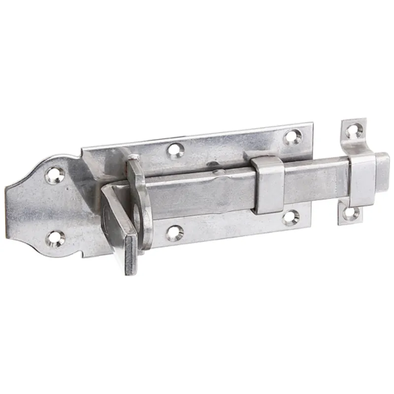 Alberts ALBERTS Schlossriegel, mit flachem Griff, gerade, mit Schlaufe, Edelstahl, Platte LxB120x45mm – Produktbild 1 von 1