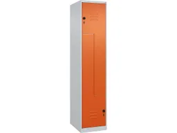 C+P C+P Z-Spind Classic PLUS, 2 Fächer, 1850x400x500mm, Lichtgrau/Reinorange – Produktbild 1 von 1