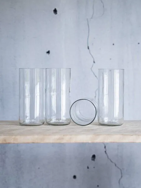 MaBe MaBe Glas handgefertigt aus leergetrunkenen Weinflaschen 400ml, Transparent, – Produktbild 2 von 4