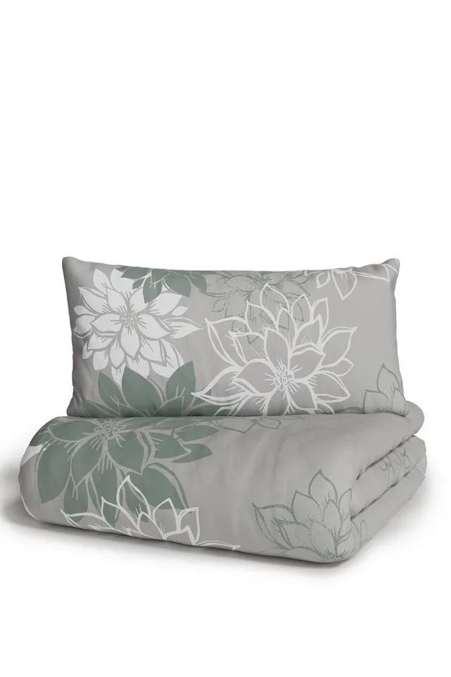 OTTO home Bettwäsche Susan in Gr. 135x200 oder 155x220 cm, Polycotton recycelt, 2 teilig, in verschiedenen Qualitäten, romantische Bettwäsche mit Blumen, Grün, – Produktbild 7 von 7