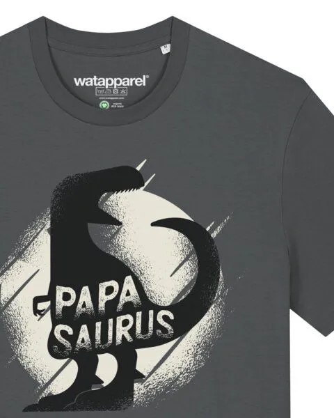 watapparel watapparel T-Shirt Unisex Papasaurus, Anthracite, – Produktbild 3 von 4