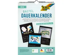 folia folia Dauerkalender mit Spiralbindung 170g/m², Papier schwarz, Druck silber, DIN A4 – Produktbild 1 von 1