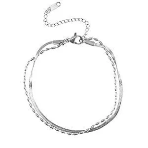 ELEKTROPULLI Layer Armband in ca. 22 cm x 3mm (inkl. 6cm Verlängerungskette) von Elektropulli, Silber, – Produktbild 1 von 1