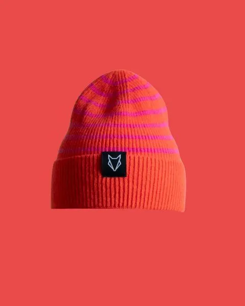 VEROIKON VEROIKON Merino-Beanies Ringelfuchs, Pink/orange, – Produktbild 1 von 2