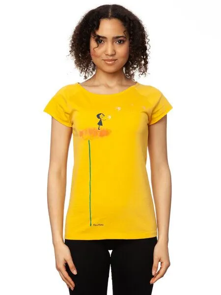 FellHerz FellHerz Damen T-Shirt Schwalbenzug, Gelb, – Produktbild 2 von 6