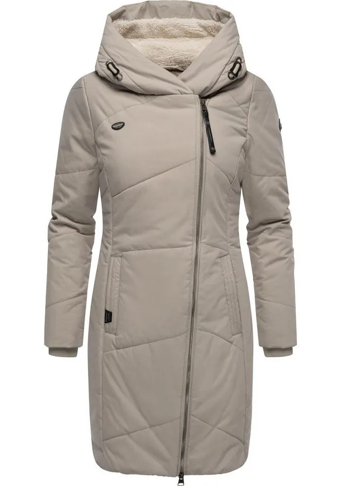ragwear ragwear Wintermantel Gordon Long gesteppter Winterparka mit asymmetrischem Kragen, Braun, – Produktbild 5 von 5