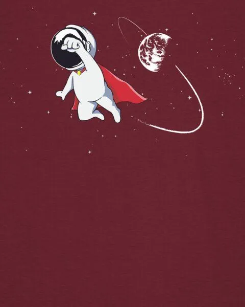 watapparel watapparel T-Shirt Unisex Superastronaut, Burgundy, – Produktbild 3 von 3