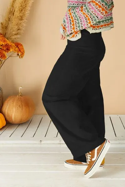 La Gitana La Gitana Damen Cordhose „Lina“ aus Stretch Bio Baumwolle, Passform: Loose Fit, Schwarz, – Produktbild 1 von 3