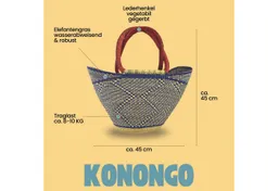 Maishameanslife Maishameanslife Einkaufskorb Bolga Bag - Konongo - U-Form, Kunstvoll geflochtene Bolga Körbe – Charakterstücke voller Tradition – Produktbild 1 von 1