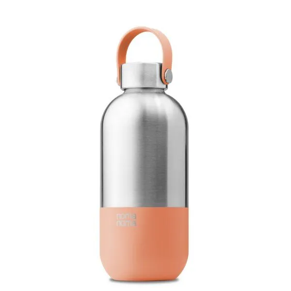 noma noma noma noma Edelstahl Trinkflasche Kohlensäure geeignet - Thermosflasche 500ml, 750ml, 1l, Peach orange, – Produktbild 2 von 6