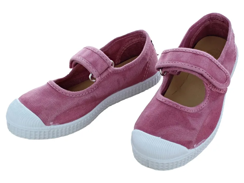 Natural World Natural World Kinder Schuhe Ballerinas mit Kappe und Klettverschluss, Rosa, – Produktbild 1 von 2