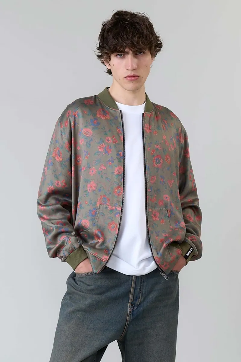 Yahmo Yahmo Herren vegan Jacke Bomber Reversible Laslo Daydream/Olive, Olivgrün, – Produktbild 2 von 2