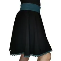 liebewicht liebewicht weiter Rock aus Bio Jersey für Damen, Schwarz/grün, – Produktbild 2 von 5