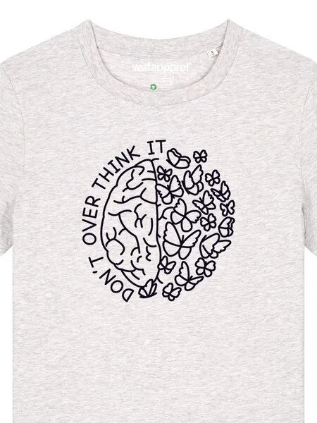 watapparel watapparel T-Shirt Frauen Don't overthink it, Cool heather grey, – Produktbild 3 von 4