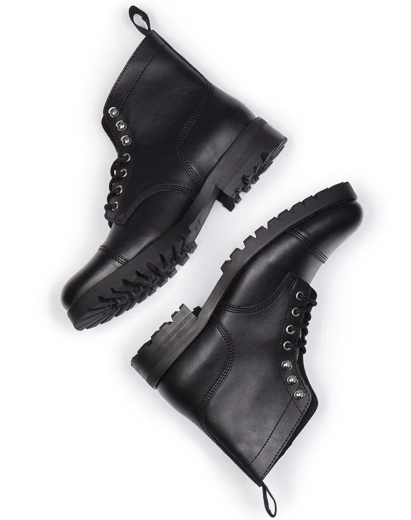 Will's Vegan Store Will's Vegan Store Herren vegan Arbeitsstiefel Herren Wide Fit Schwarz, Schwarz, – Produktbild 2 von 2