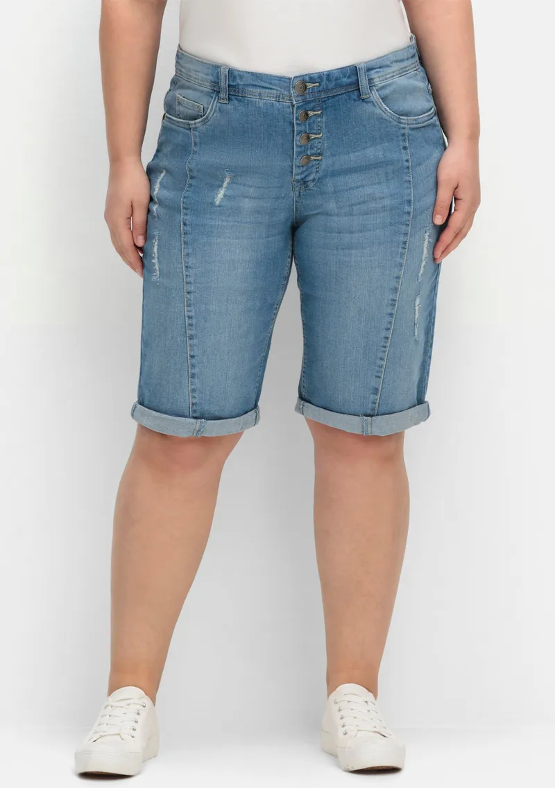 sheego Jeansbermudas, Light blue-denim, – Produktbild 2 von 3