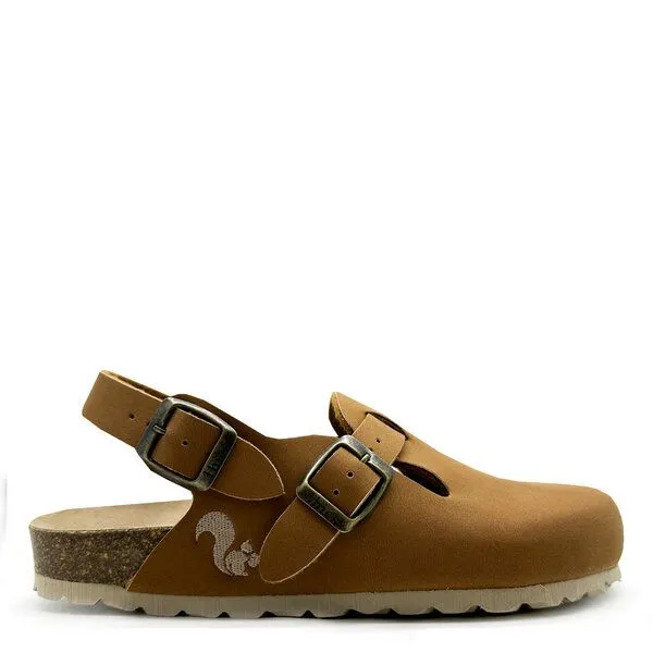 thies Vegane thies ® Eco Bio Backstrap Clogs aus rec. PET mit Kork-Tieffussbett, Caramel, – Produktbild 1 von 4