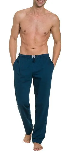 Haasis Bodywear Haasis Bodywear Herren Pyjamahose lang mit Seitentaschen, Single Jersey, reine Baumwolle, Navy, – Produktbild 3 von 4
