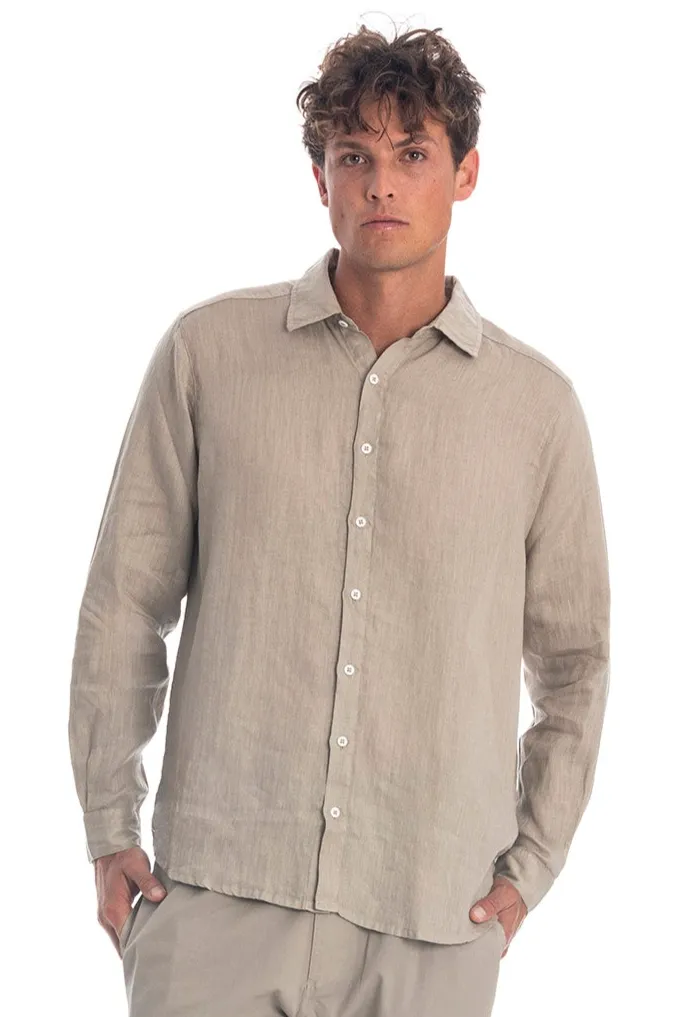 RAVENS VIEW IBIZA RAVENS VIEW IBIZA Herren vegan Hemd Alain Stone, Beige, – Produktbild 2 von 2