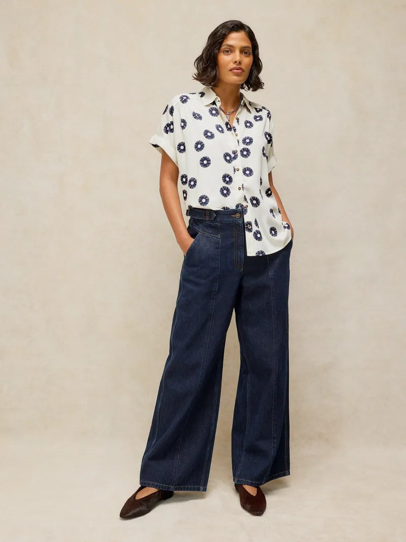 Bluse Orla - 34, Elfenbein print, – Produktbild 2 von 4