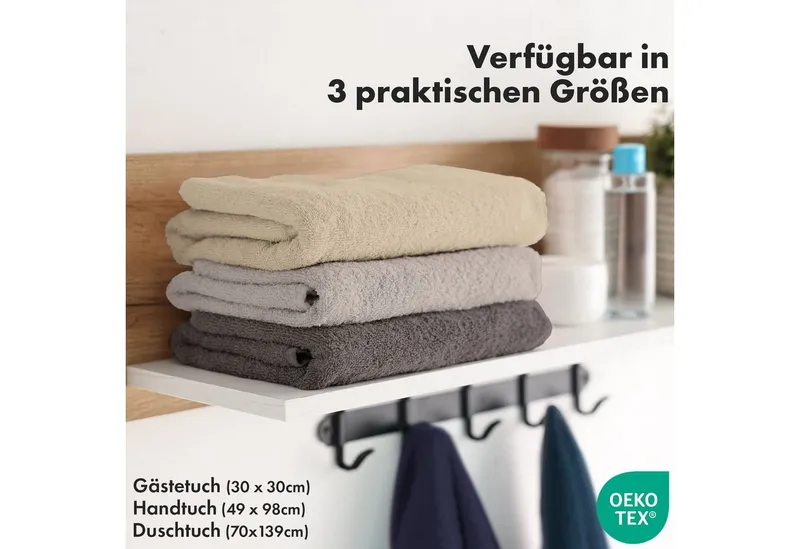 Karat Handtuch Bay, Sanft, saugstark und vielseitig nutzbar, Hochwertige Baumwolle in verschiedenen Größen und Farben, Beige, – Produktbild 2 von 5