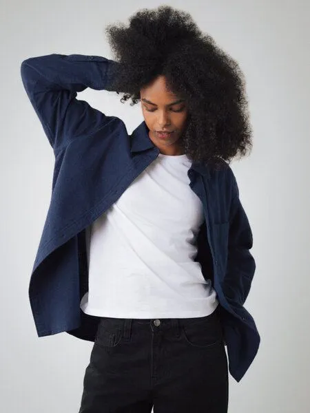 Honest Basics Honest Basics Damen Flanellhemd aus Bio-Baumwolle, Marlin, – Produktbild 2 von 5