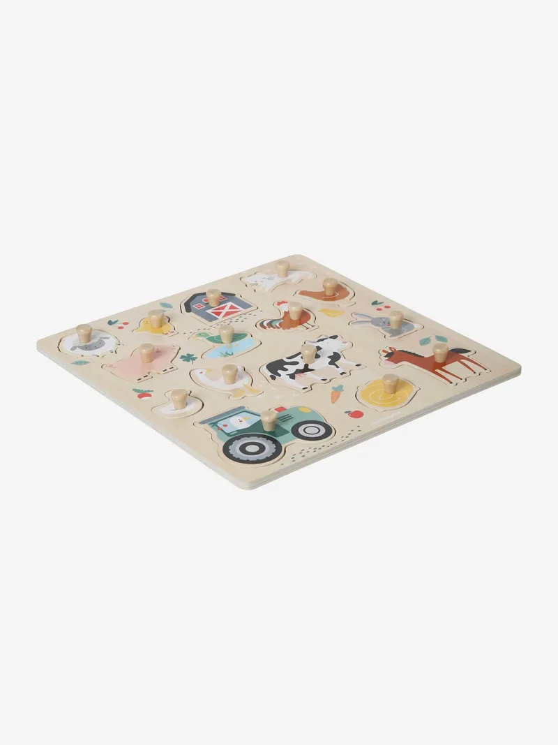 Vertbaudet Steckpuzzle LOVELY FARM, Beige, – Produktbild 3 von 4