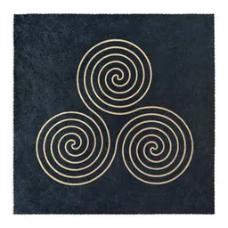 Veskor Cassiopeia Veskor Cassiopeia TRISKELE Heilige Geometrie Linoldruck | 35 x 35 cm | Gold auf Schwarz – Produktbild 1 von 1