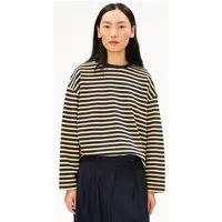 ARMEDANGELS ARMEDANGELS FRANKAA MAARLEN STRIPE Damen Sweatshirt aus Bio-Baumwolle, Golden hay-tinted navy, – Produktbild 1 von 1