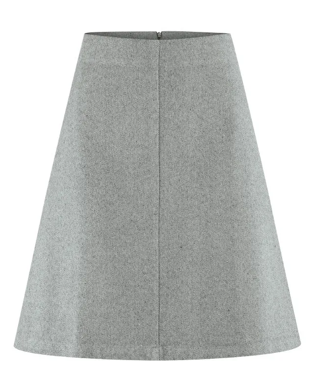 HempAge Hempage Damen vegan A-Linien-Rock Dunkelgrau, Grau, – Produktbild 2 von 2